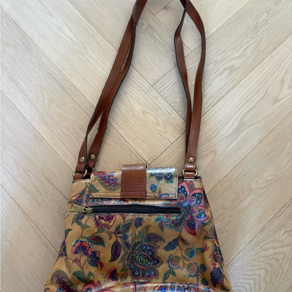 Patricia Nash LARONE French Tapestry Flowers 🌺 LEATHER Shoulder Handbag Purse - Picture 6 of 13
